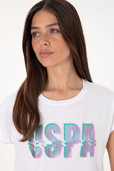 U.S. Polo Assn. Γυναικείο μπλουζάκι με λευκό λαιμόκοψη 50299764-vr013