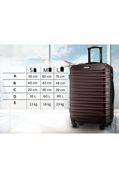 zagatto Medium Trolley Zagatto® Cifru, Burgundy, 65x42x26 cm, 60L, 4 Wheels, Telescopic Handle, ZG501 B