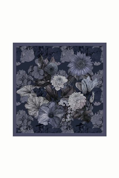 Mooncorn Βαμβακερό κασκόλ με μοτίβο Navy Blue Floren
