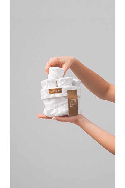 COTTONMANIA Nötr Bouquet  - Özel Tasarım, Modern, Sepetli Havlu