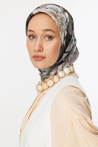 Mooncorn Soft Green Floren Pattern Cotton Scarf