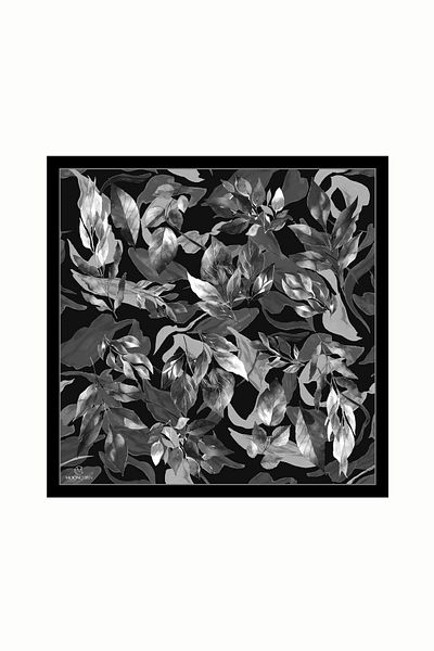 Mooncorn Μαύρο βαμβακερό κασκόλ Lorya Pattern