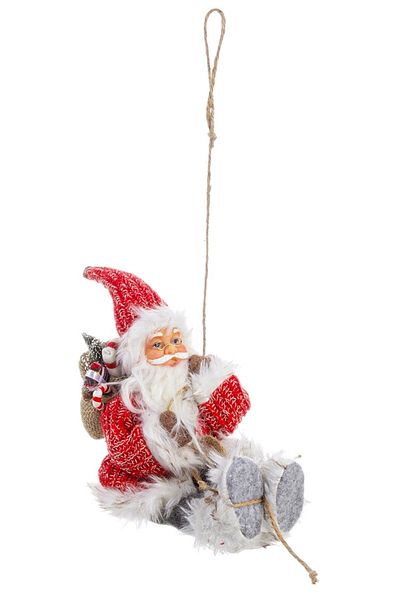 Bizzotto Suspended Santa Claus Figurine White Red 16x30 cm