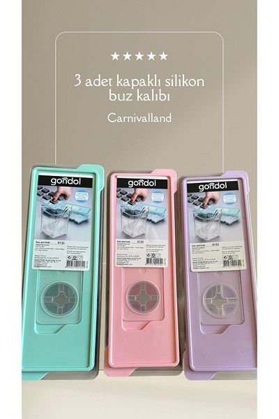 CARNIVAL LAND 3-Piece Bpa Free Silicone Ice Mold 12 Compartment Covered Press Finger Ice Mold Silicone Ice Box Ice Cube