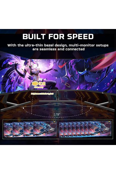 Twisted Minds TM27FHD180IPS Blaze Series, 27 Inch Gaming Monitor,FHD IPS, 165/180hz Refresh Rate, HDMI 2.1, 0.5ms