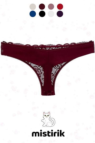 MİSTİRİK Tanga sport flexibilă și moale cu model Masara de culoare burgundă