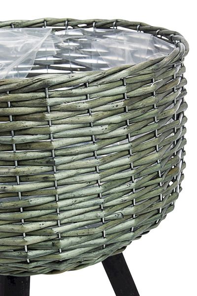 Bizzotto Ghiveci Decorativ Din Bambus, Verde Și Negru, Ø20x17/33h