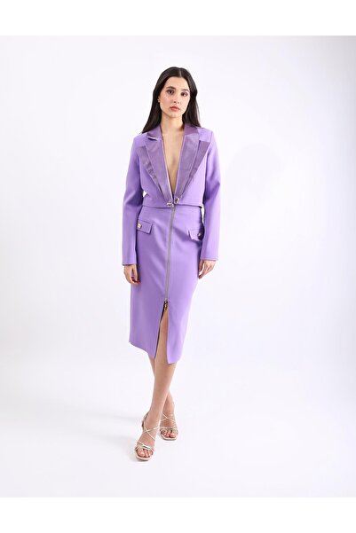İLVİ Hannes Crepe Purple Women's Jacket
