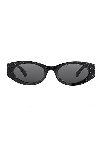 Daniel Klein Original Women's Sunglasses – Oval Model with Black Cracked Pattern,