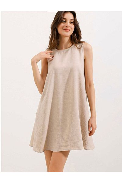 atelyu Women's Cream Bell Summer Dress