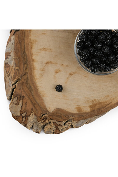 Prestij Boncuk حجر 8 ملم خرز كروي أسود حجر مستدير خرز بلاستيك 5 قطع