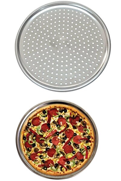 ALBETTO Paslanmaz Çelik Pizza Tepsisi 29cm Orta Boy Pizza Tepsisi