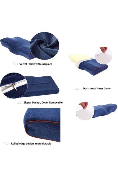COOYA Neck Pillows for Pain Relief Sleeping Side Sleeper,Memory Foam,with Zipper,Washable,50x30x10/6cm