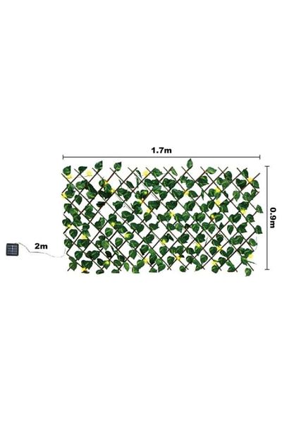 OEM Wooden Screen/fence With Leaves & 50 Led Bulbs With 8 Functions 170x90cm - Warm White Light