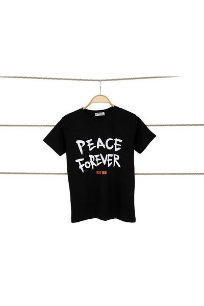 Atabay Kids Atabay 98-05-25 Girls Tshi̇rt Peace Forever Printed 12/16 Years