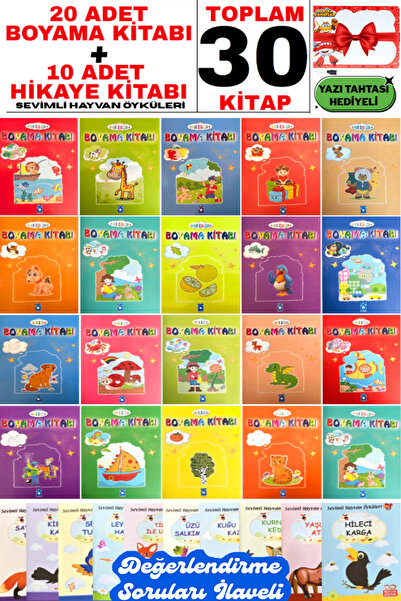 Altınpost Yayınları Tavsiyeli 30 Kitap Seti | 20 Boyama Kitabı + 10 Hikaye Ki...
