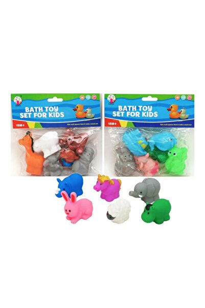 OEM Bath toys, set of 12 colorful animals, made of silicone