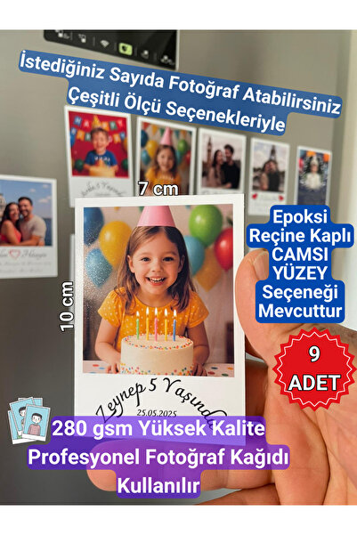 Magnetic Shop Kişiye Özel Yazılı Doğum Günü Temalı Resimli Magnet Yüksek Kali...