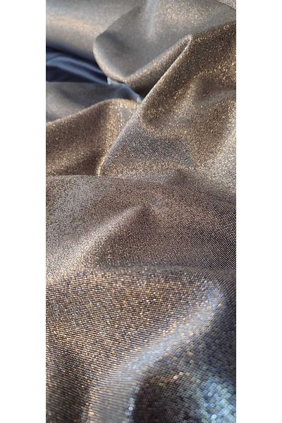 River Fabrics Glitter Knitted Shiny Fabric Black-Gold