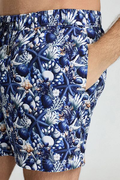 Hemington Navy Blue Quick Dry Swimsuit with Starfish Pattern
