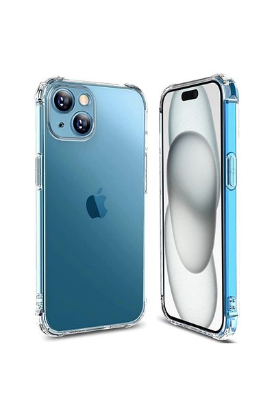 SKYDDAR INNOVATION Carcasă pentru iPhone 15 Plus, rezistentă la șocuri, transparentă, subțire, din silicon, set de autocolante