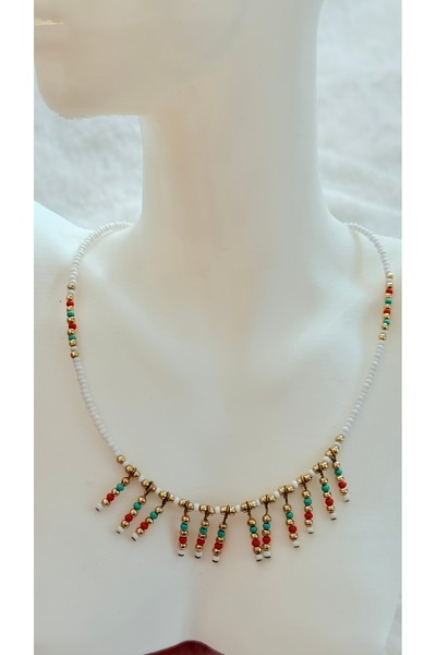 GM TAKI البوهيمي إيقاع قلادة بيضاء