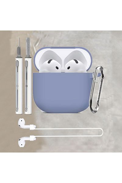 Choice For Airpods 4 Dim Gray For Apple Airpods 4 Case With Cleaner Kit Soft Silicone Protective Cover For