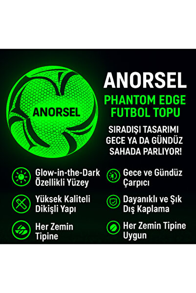 Anorsel Karanlıkta Parlayan Futbol Topu No 01