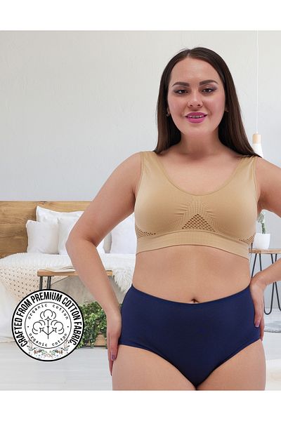 ALYA UNDERWEAR Women's Panties, Cotton Plus Size Panties, High Waist Underwear