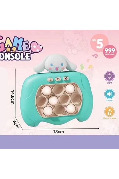 OEM Pop-It Console interactive game, anti-stress, with sounds and lights, Turquoise Bunny
