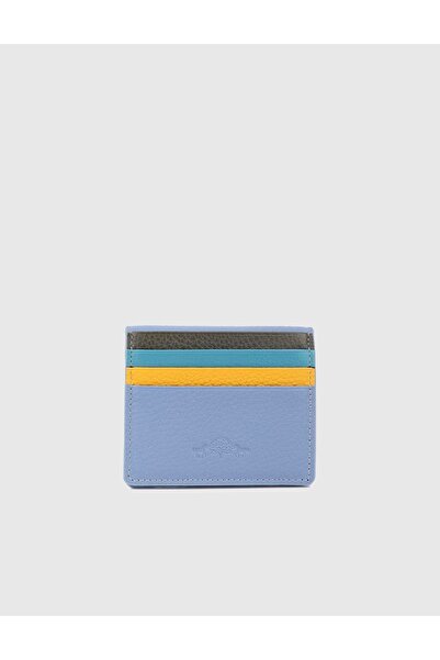 İLVİ Piura Genuine Leather Blue Unisex Card Holder