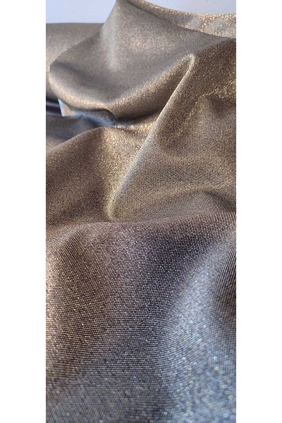 River Fabrics Glitter Knitted Shiny Fabric Black-Gold