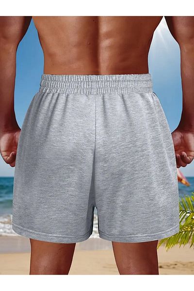 LASVES Men's Comfortable Shorts Gray