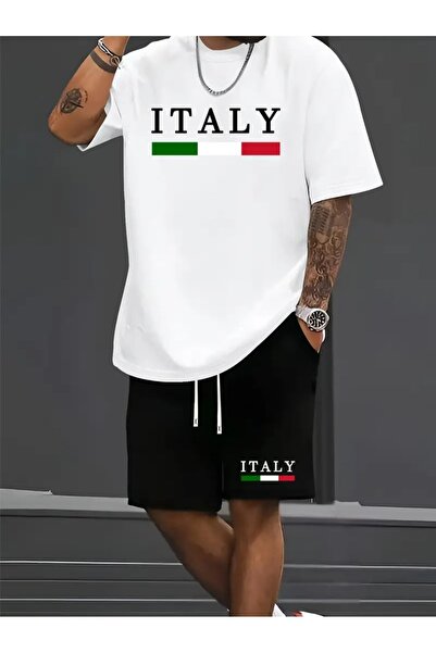 LOTS MODA Υψηλής ποιότητας ιταλικά ανδρικά καλοκαιρινά ρούχα με στάμπα και κο...