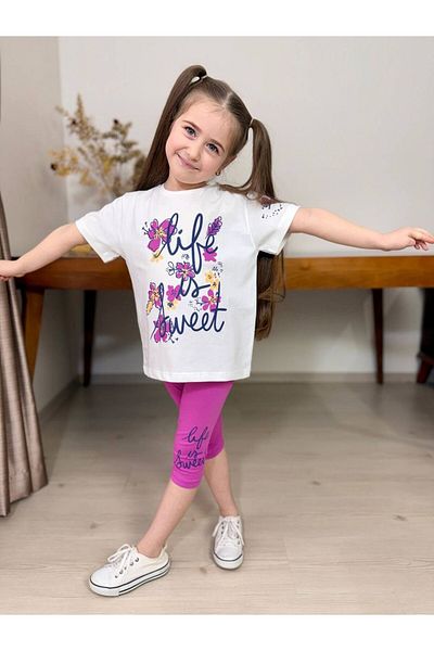 Elidabutik Life Is Sweet Fuchsia Floral Suit