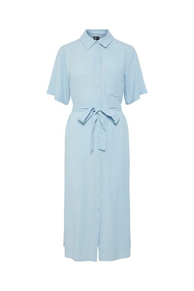 PIECES Rochie tip cămașă pentru femei 17152063 albastră