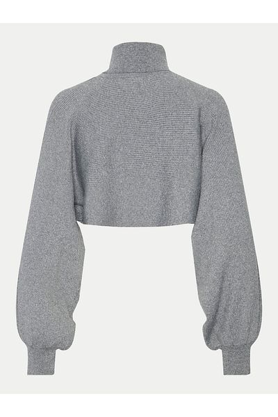 PIECES Women's Turtleneck 17153430 Gray