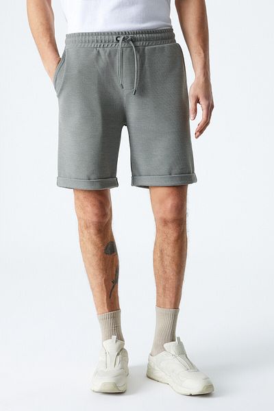 GRIMELANGE Ardian Men's Comfort Fit Pocket Cord Elastic Waist Green Shorts & Bermudas