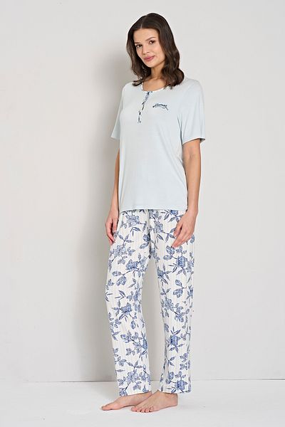 Pijadore Set de pijamale pentru femei, cu decolteu, cu model floral
