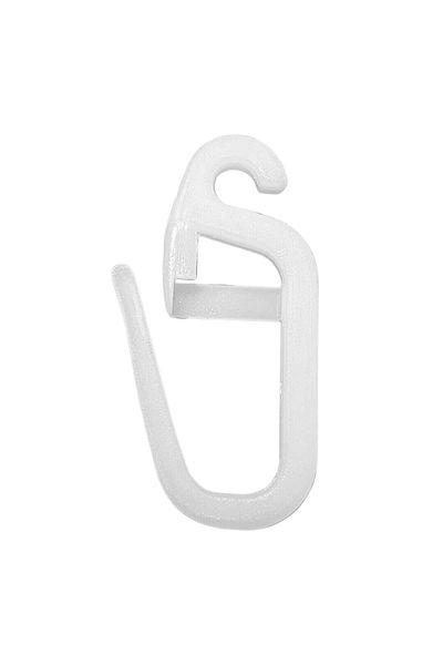 HASEPE Set 50 Curtain Hooks, 2 In 1, Sine Plate Compatible, White Plastic