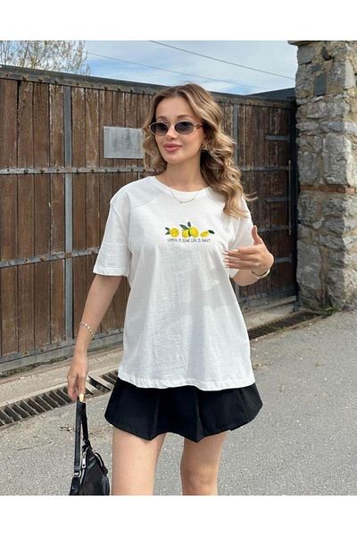 SEZON MAGAZALARI Women's Lemon Printed Shirt