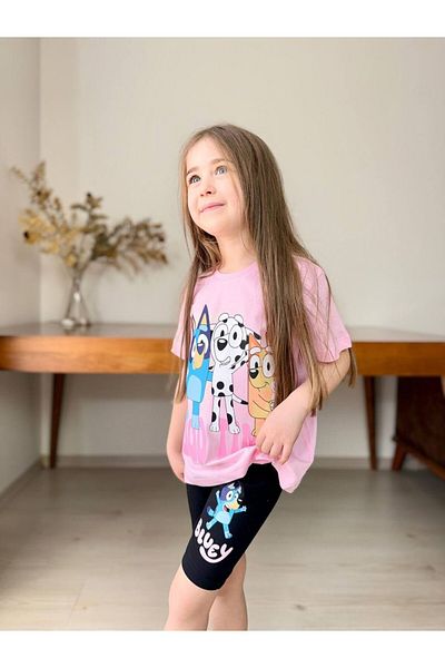 Elidabutik Bluey Slim Legging Pink Set
