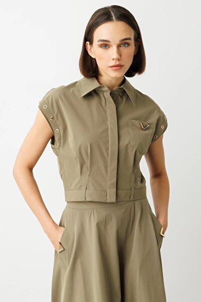 ON Сорочка з деталями «кушгоз» хакі 56401