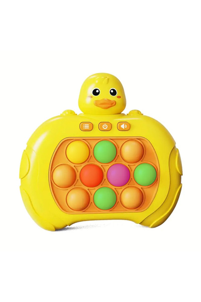 OEM Joc interactiv Pop-It Consola, antistres, cu sunete si lumini, Galben cu 5 lumini diferite