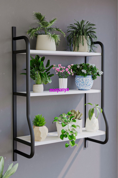 Morpanya Pony Çiçeklik Çiçek Rafı Duvar Çiçek Rafı Saksı Düzenleme Çiçek Peyz...