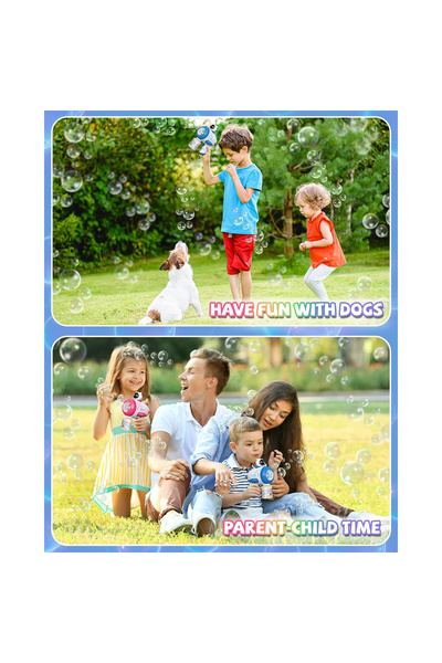 OEM Jucarie interactiva, Pistol cu bule de sapun, luminite si alimentare cu baterii, Albastru/Alb