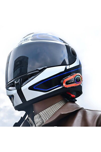 Mioji Mio 120 2x Rgb 1000mah Ipx6 1500m 2 Kişilik Kask Intercom Motosiklet Bluetooth Kulaklık-turuncu