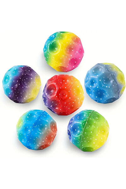 OEM Set 6 mingi Saltarete, super space ball, culoare curcubeu, 7 cm