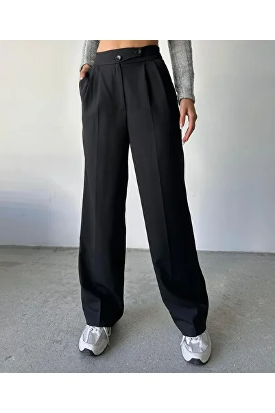 hk Women, Korean Model, Black and Anthracite, Palozzo Pants.