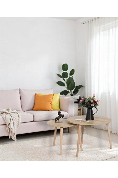 FLORADESİGN Flora Osse Meşe /orta Sehpa / Orta Sehpa Seti